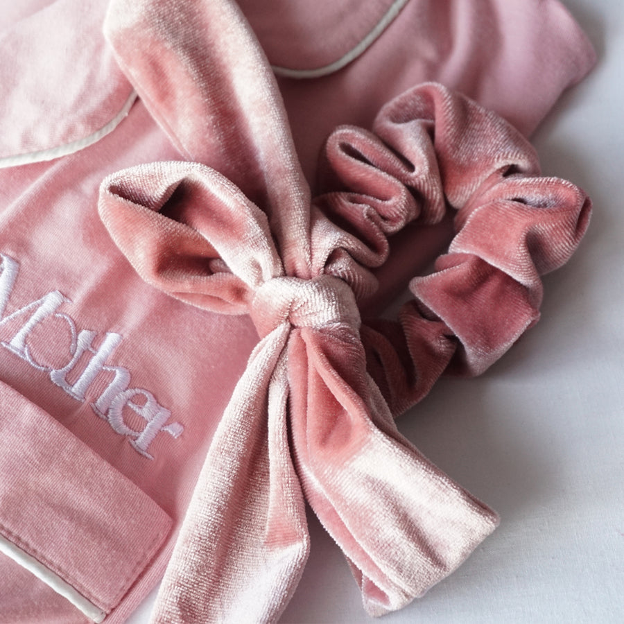 Pink Velvet Ribbon Scrunchie